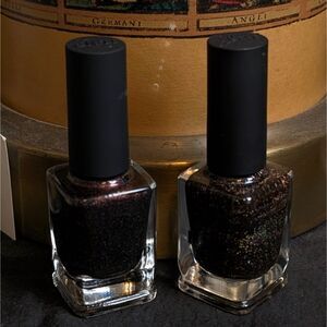 ILNP Bear Hug & Dash of Cocoa Sparkly Brown Holographic Jelly Nail Polish Set